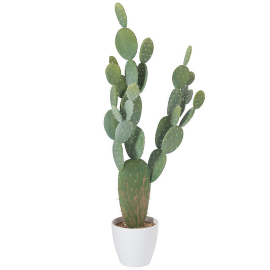 J-Line Cactus+Pot Kunststof Groen/Melamine Wit Xl