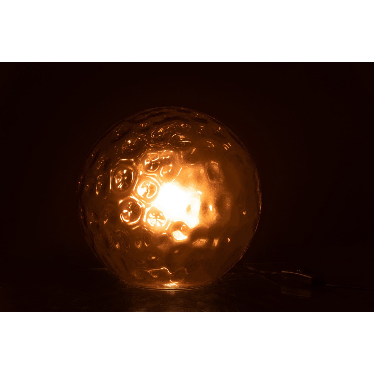 J-Line Tafellamp Bollie Glas Licht Grijs Small