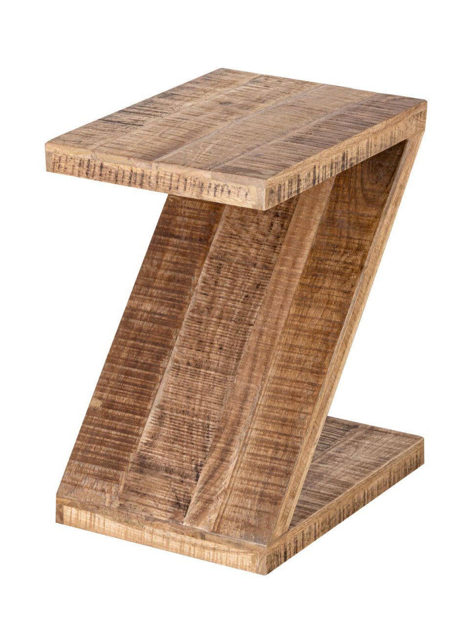 Bijzettafel hout Z-vorm 42x50x31cm Zoro salontafel bloementafel duurzaam mango teruggewonnen hout