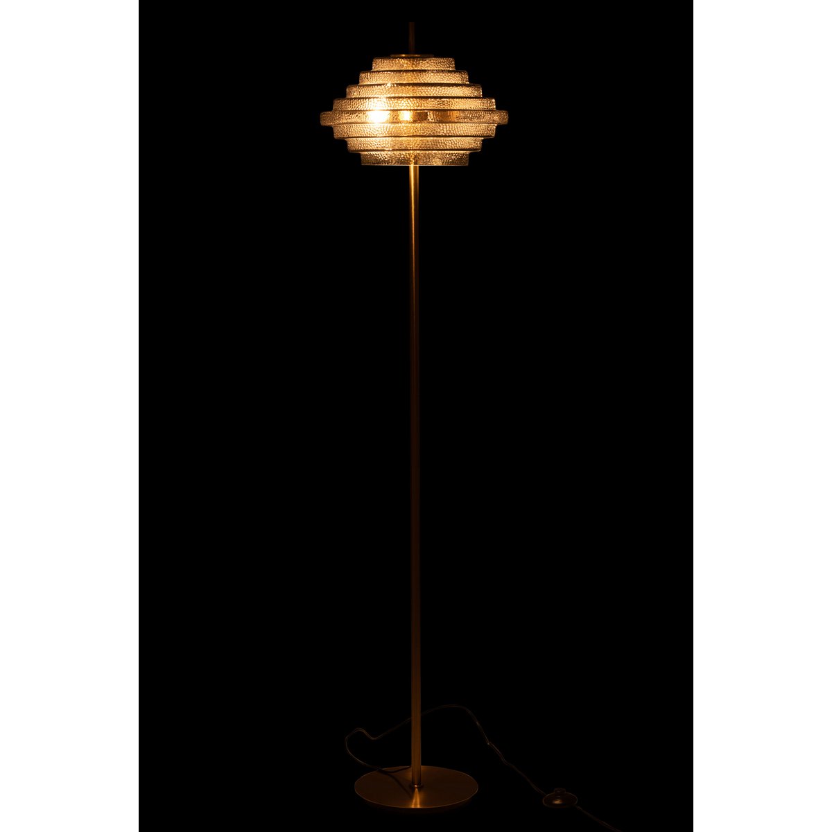 J-Line Voetlamp Led Goud Metaal/Glas Rookglas