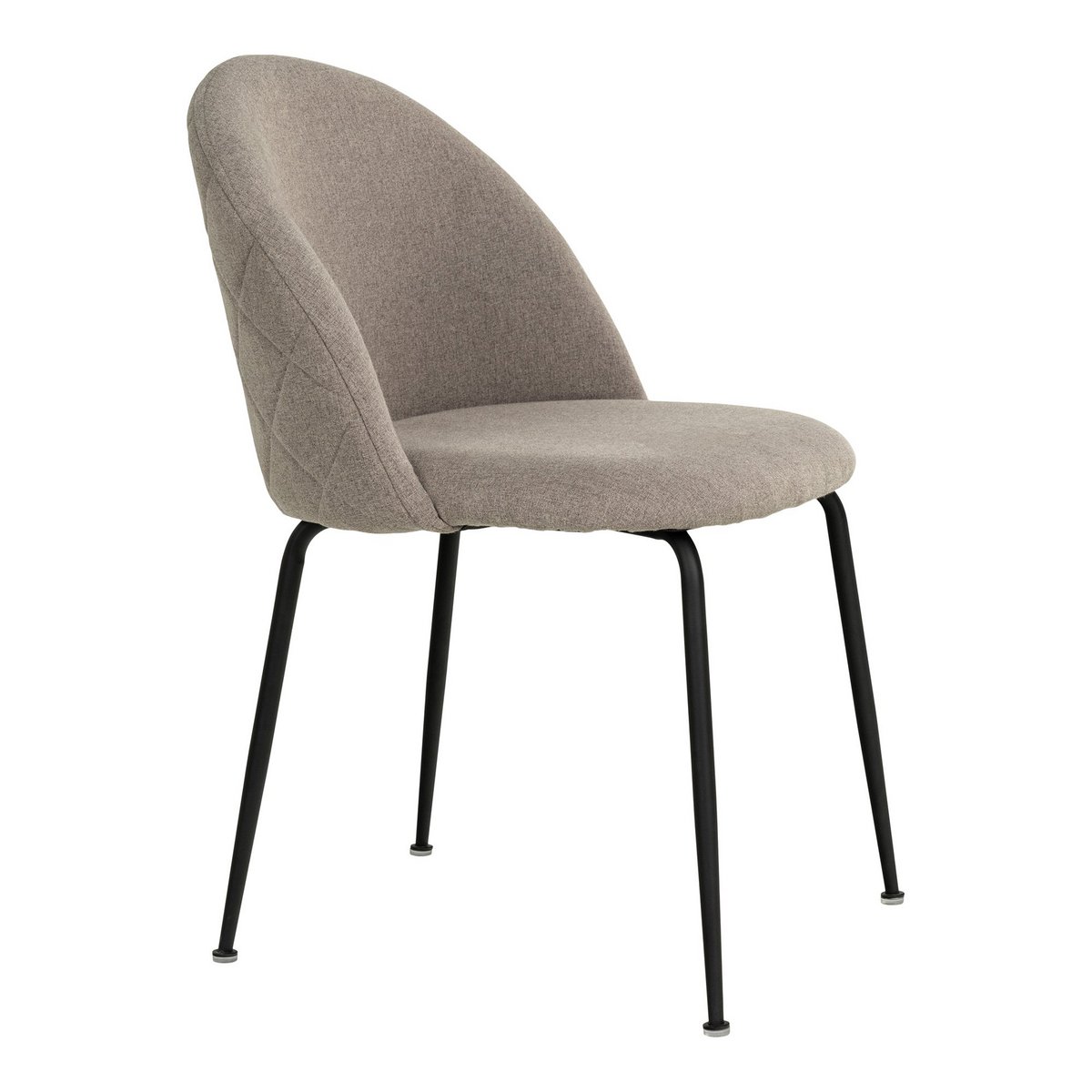 Geneve Dining Chair - set van 2 Eetkamerstoelen, steenkleur met zwarte poten, HN1231