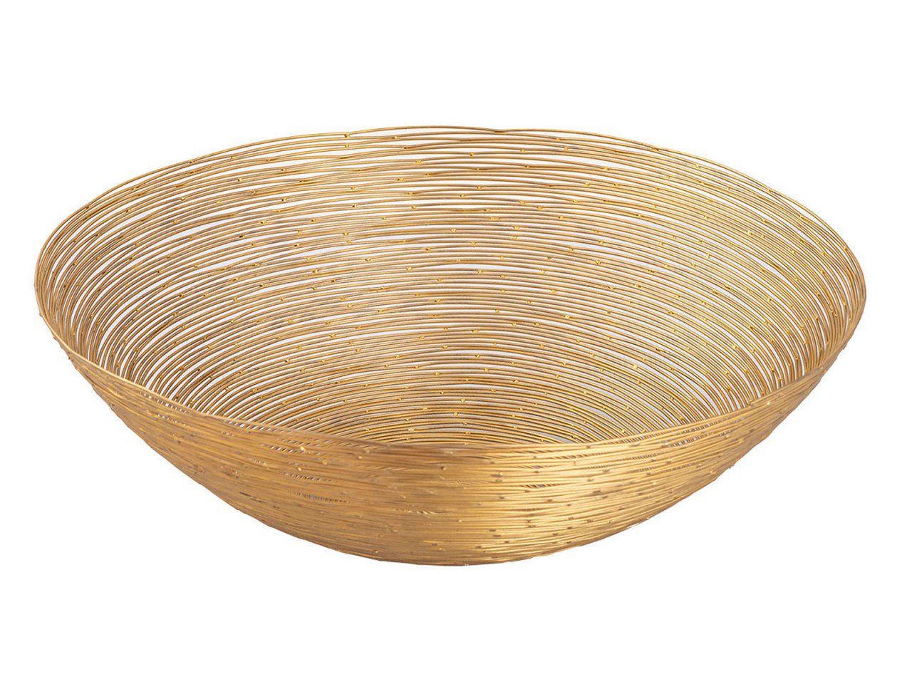 Fruitschaal ø 40 cm H 13 cm Broodmand Fruitmand metaal rond zilver of goud Vita metaaldraadstructuur