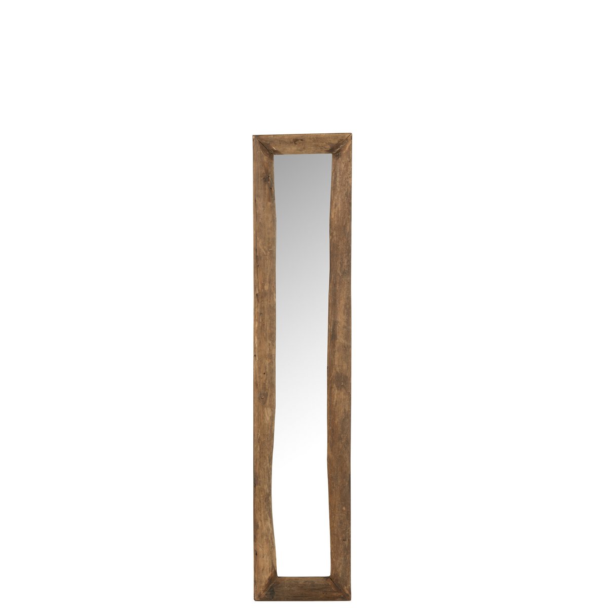 J-Line Spiegel Rechthoek Hout Bruin Small - Wandspiegel 120.00 x 24.00 cm