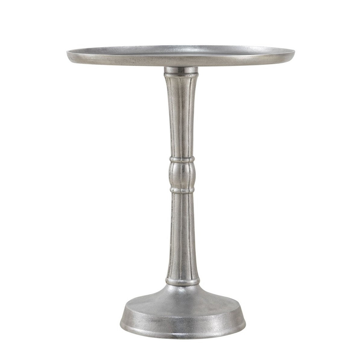 Bijzettafel metaal rond ø 44x52 cm decoratieve tafel Adlon zilver of goud met design middenvoet aluminium