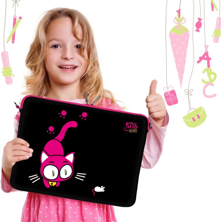 Digittrade Designer Laptoptas Kitty To Go Muis 13 inch Neopreen kids