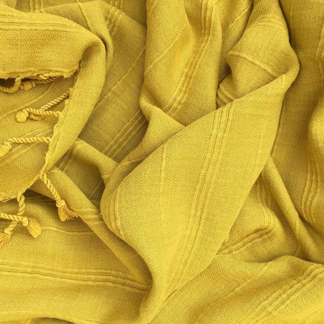Handgeweven Turkse handdoek geel