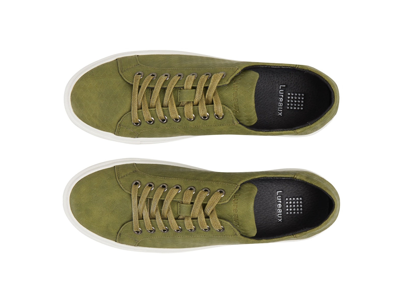 Lureaux woven green sneakers boven