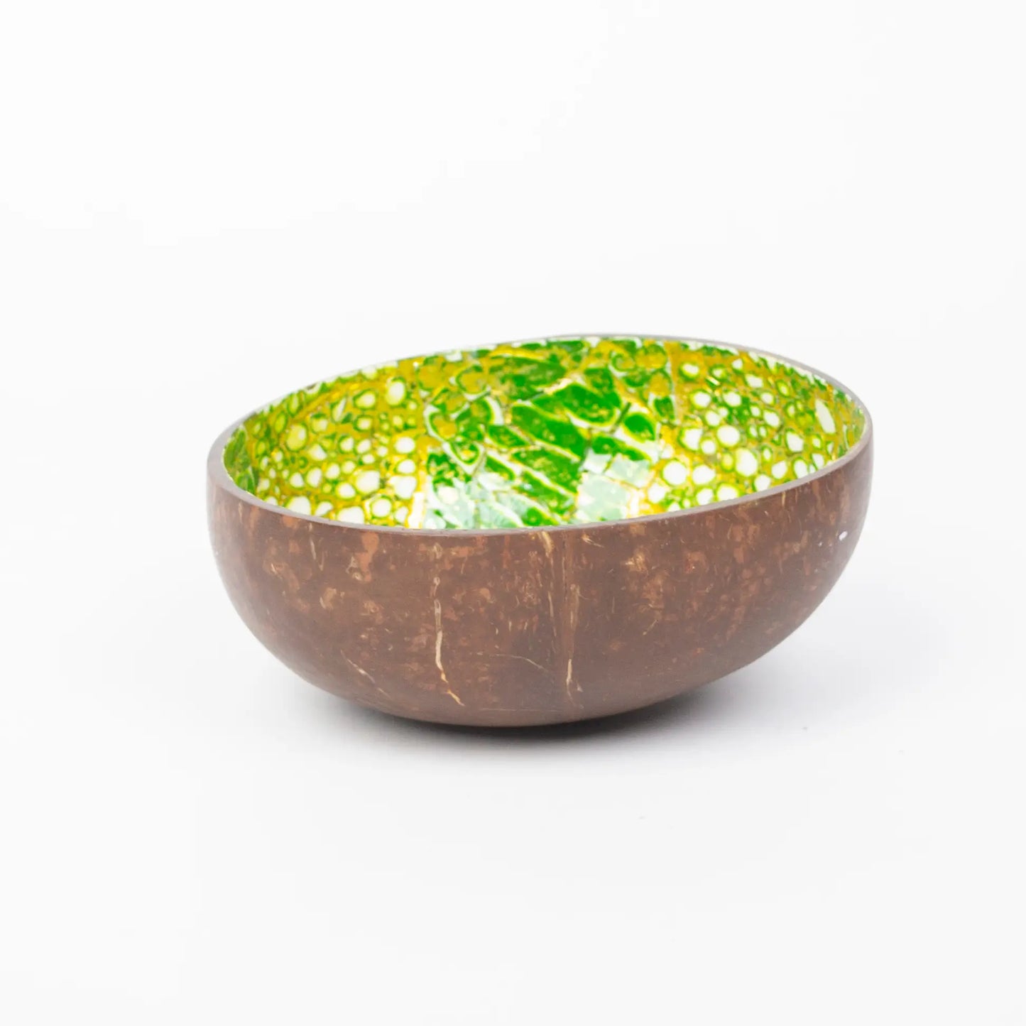 Makapli Kokosnootkom 12cm groen goud eierschaal