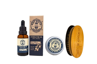 Men's Master Baardolie & Baardbalsem & Clochard Deluxe Baardborstel