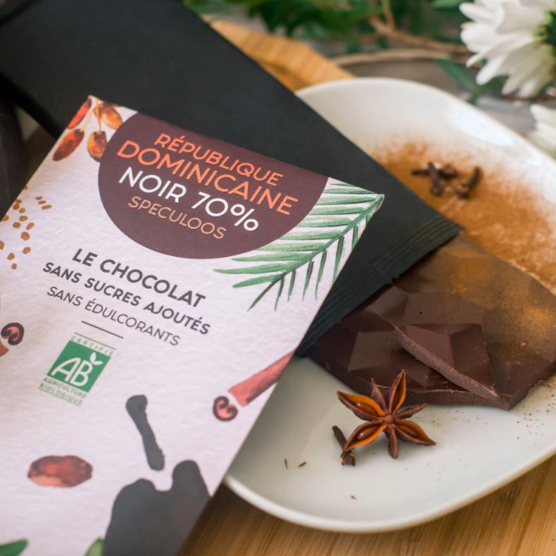 Néo Gourmets Chocolade Dominicaanse Republiek Noir 70% met Speculoos