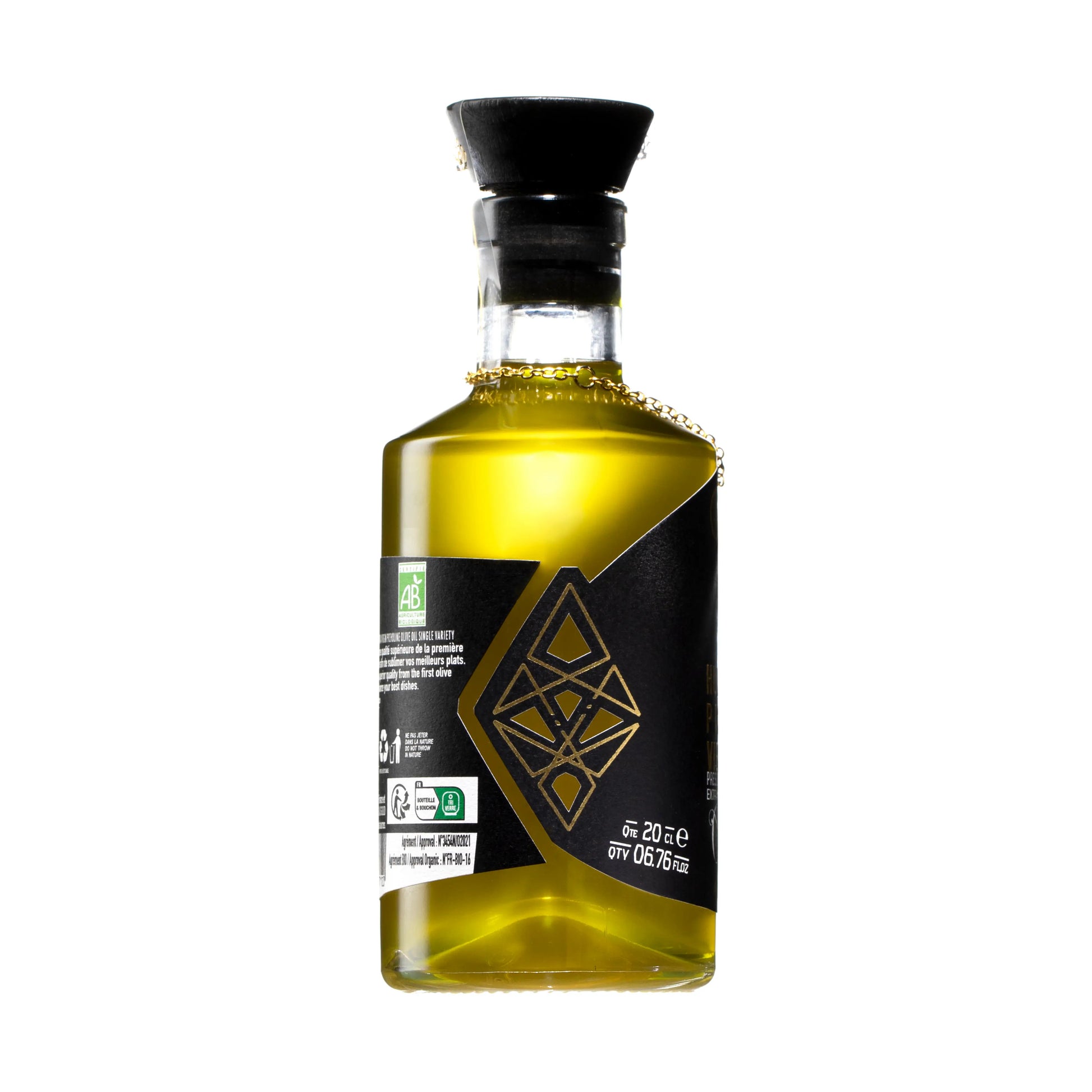 Oleisys Biologische extra vierge picholine olijfolie 200ml zijkant
