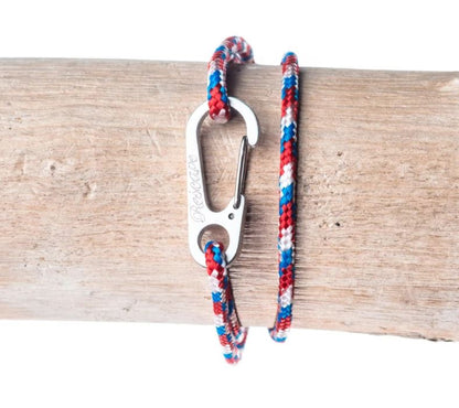 Rescapé France Herenarmband paracord Le Mont Blanc Mousqueton Gris