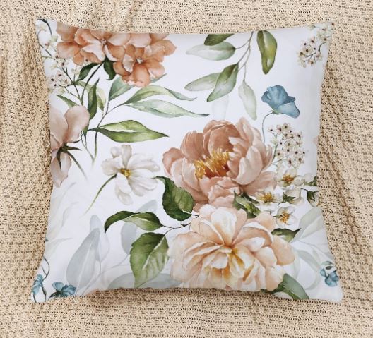 Julien Deluxe Sierkussen Romantische Bloemenprint oud roze 45x45cm