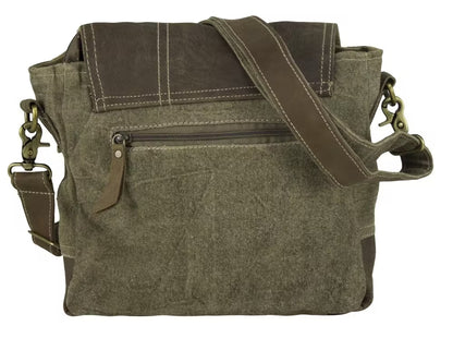 Sunsa Vintage bruine Schoudertas 1930 achteraanzicht