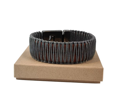 Taboo Herenarmband Mark Big Grey Brown grijs bruin