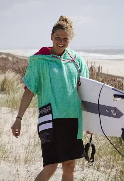 Wave Hawaii blauw rood zwarte Poncho Dos surfen