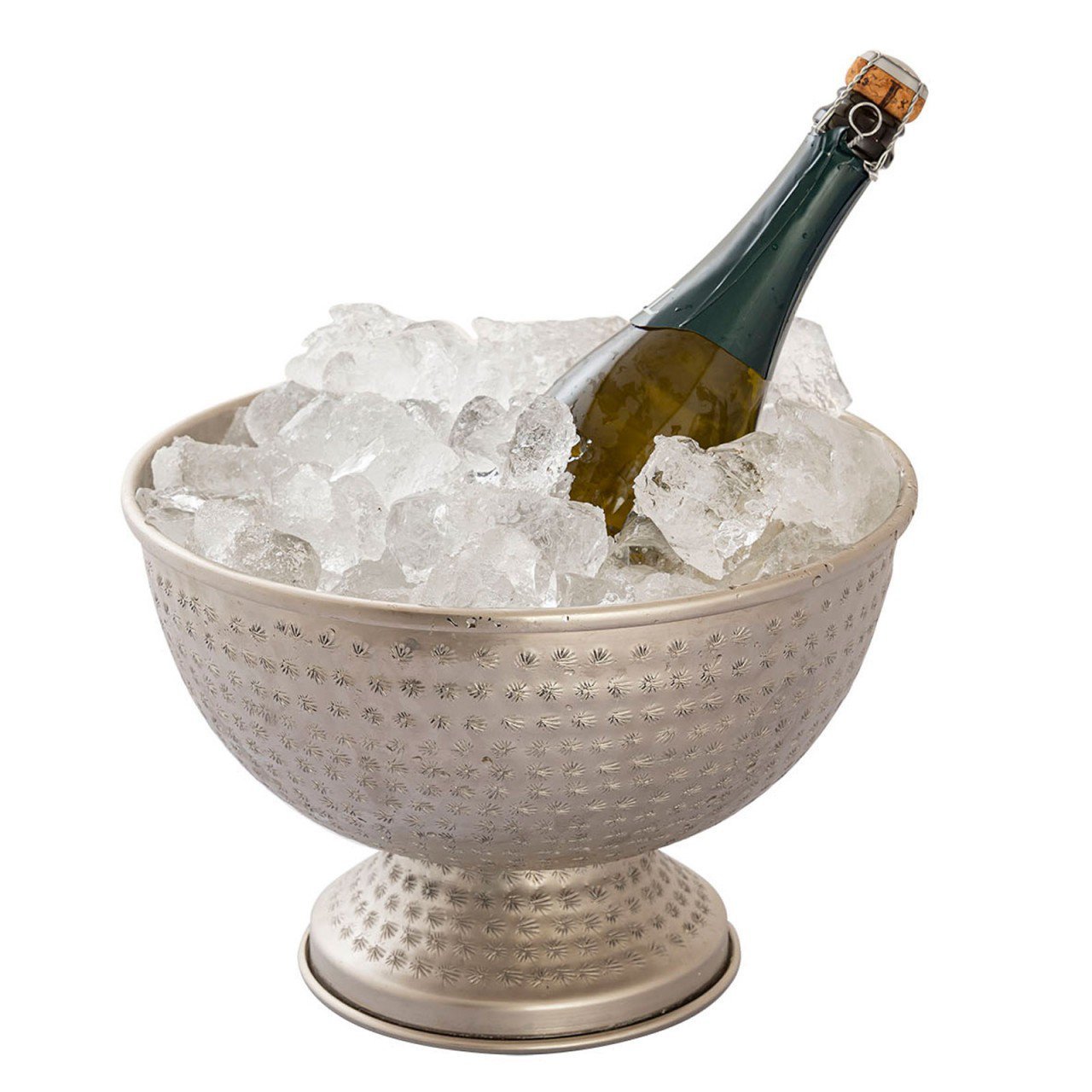 Wijnkoeler flessenkoeler metaal ø 29 cm champagnekoeler rond zilver goud ijskoeler champagnekoeler