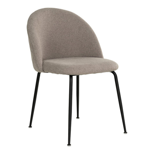 Geneve Dining Chair - Eetkamerstoel, steen met zwarte poten, HN1231
