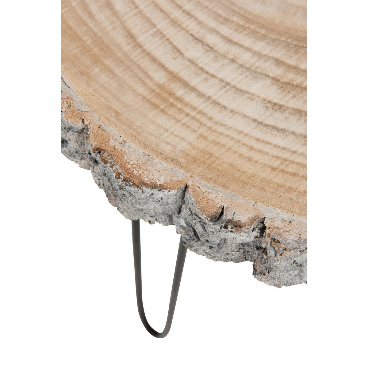 J-Line Bijzettafel Paulownia Hout/Ijzer Grey Wash Small