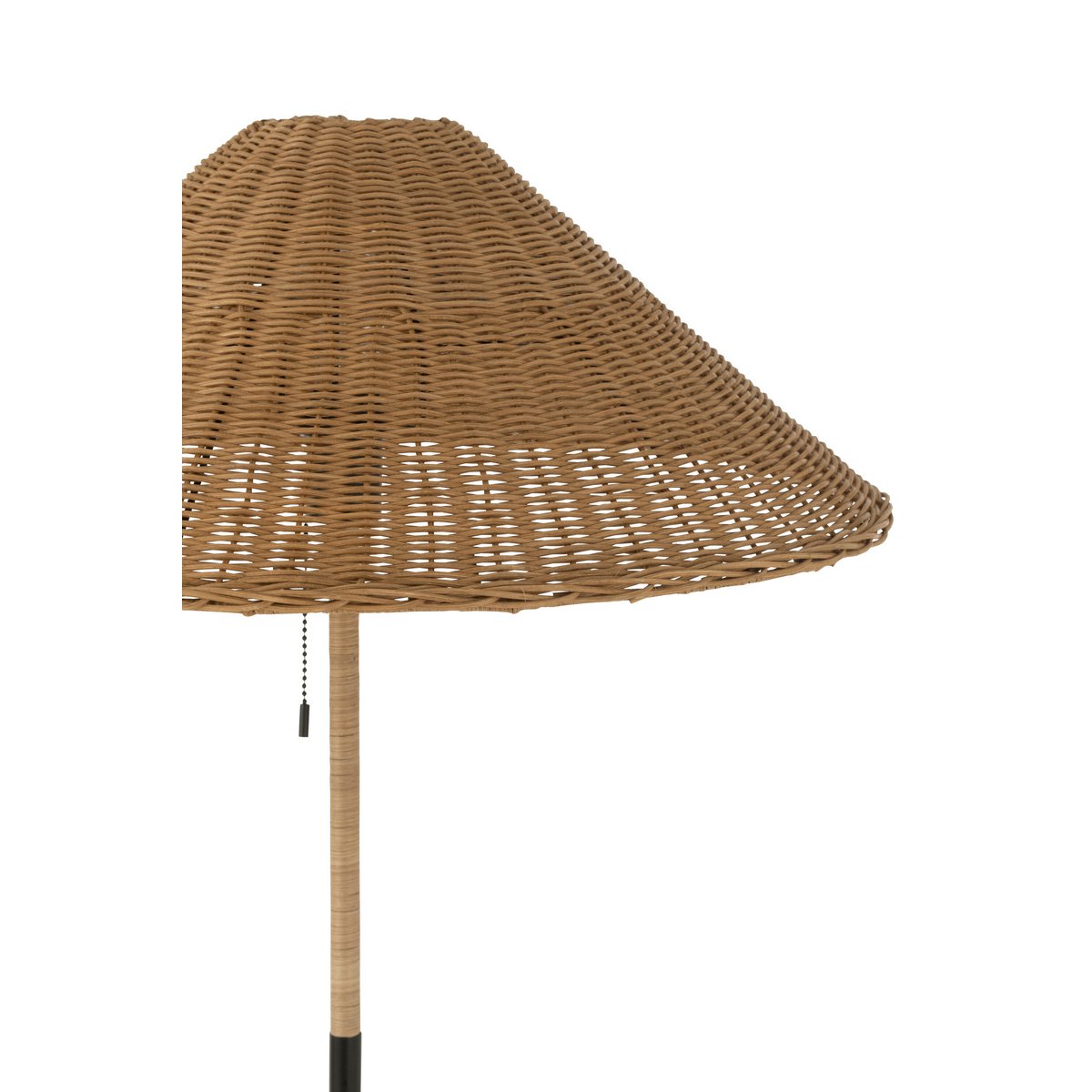 J-Line Staande Lamp Metaal/Rattan Zwart/Naturel