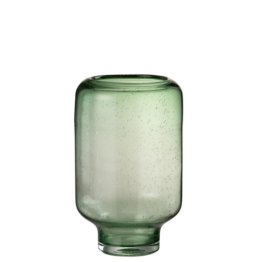 J-Line Vaas Nora Op Voet Rond Glas Lichtgroen Large - 36 cm hoog