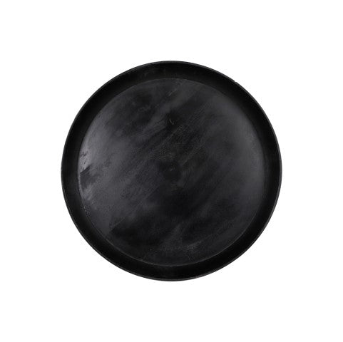 Bijzettafel Ventura - ø60 cm - mangohout/ijzer - black wash/antique gold