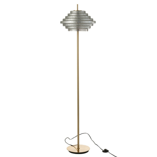 J-Line Voetlamp Led Goud Metaal/Glas Rookglas