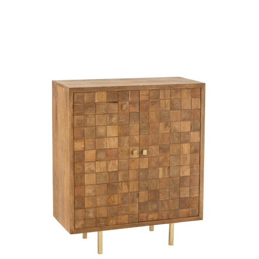 J-Line Kast Nino Metaal/Mangohout Naturel/Goud