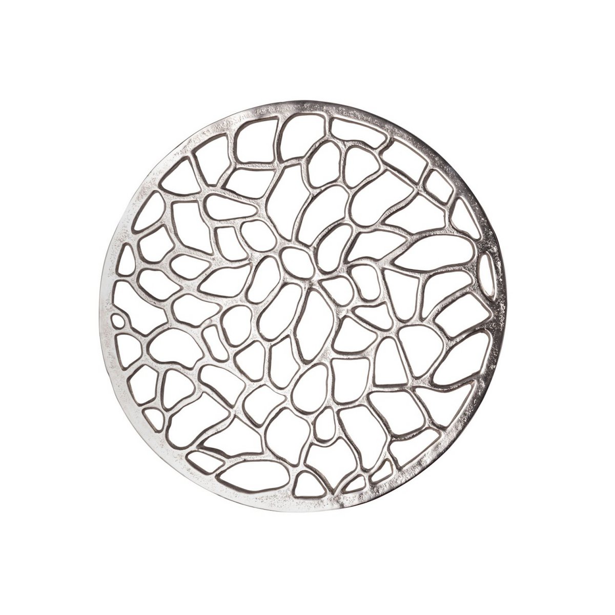 Bijzettafel metalen siertafel ø 40 x 45 cm rond Agadir zilver of goud aluminium koraal design