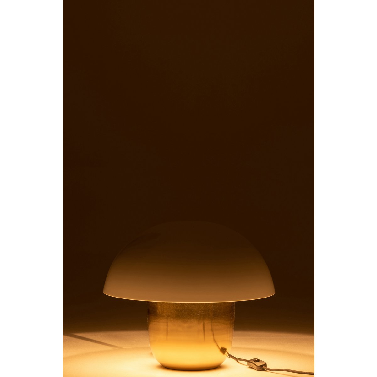 J-Line Lamp Paddenstoel Ijzer Wit/Goud Small