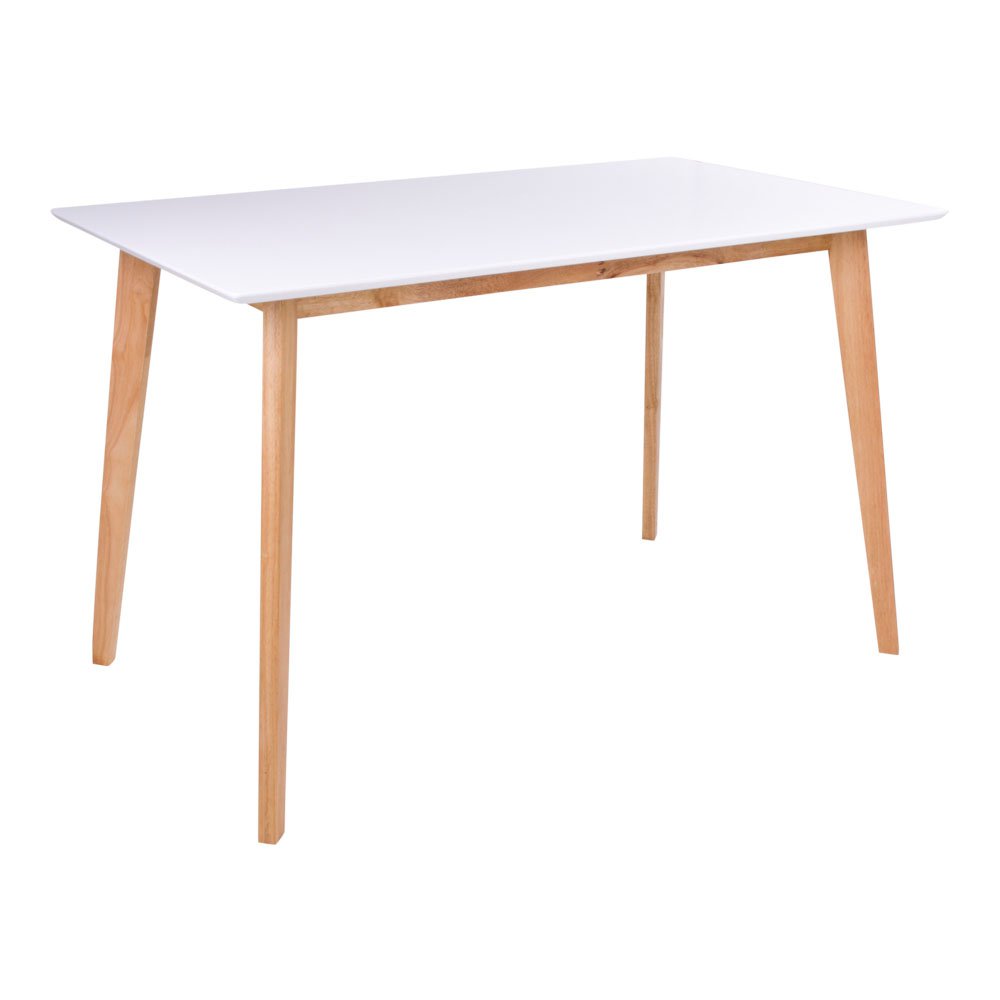 Vojens Dining Table - Eettafel in wit en naturel 120x70xh75 cm