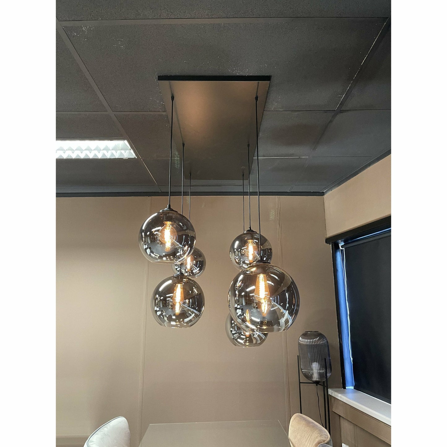 Hanglamp Smoke Glas 6-Licht