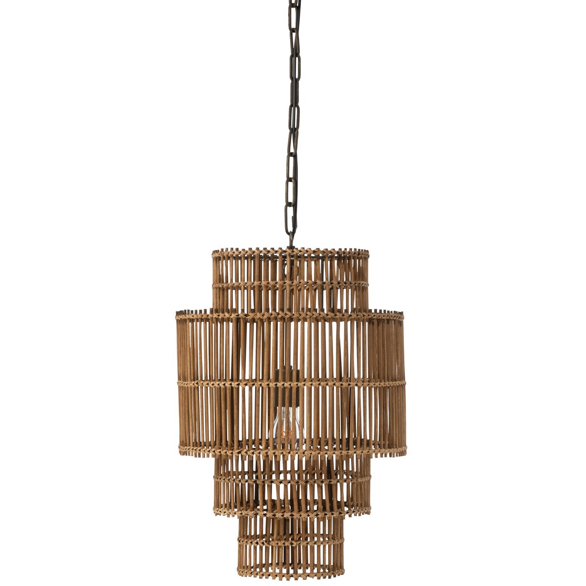 J-Line Hanglamp 4 Lagen Bamboe Naturel