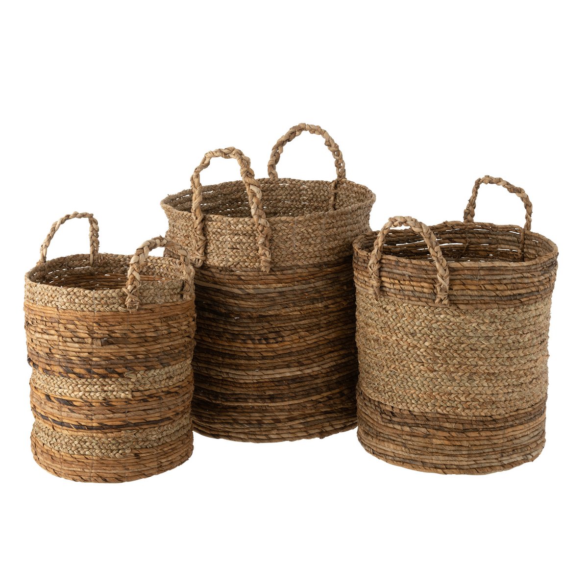 J-Line Set Van Drie Manden Lucie Raffia Naturel