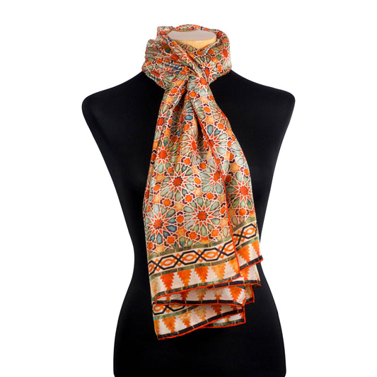Hamzah habotai zijden sjaal Orange