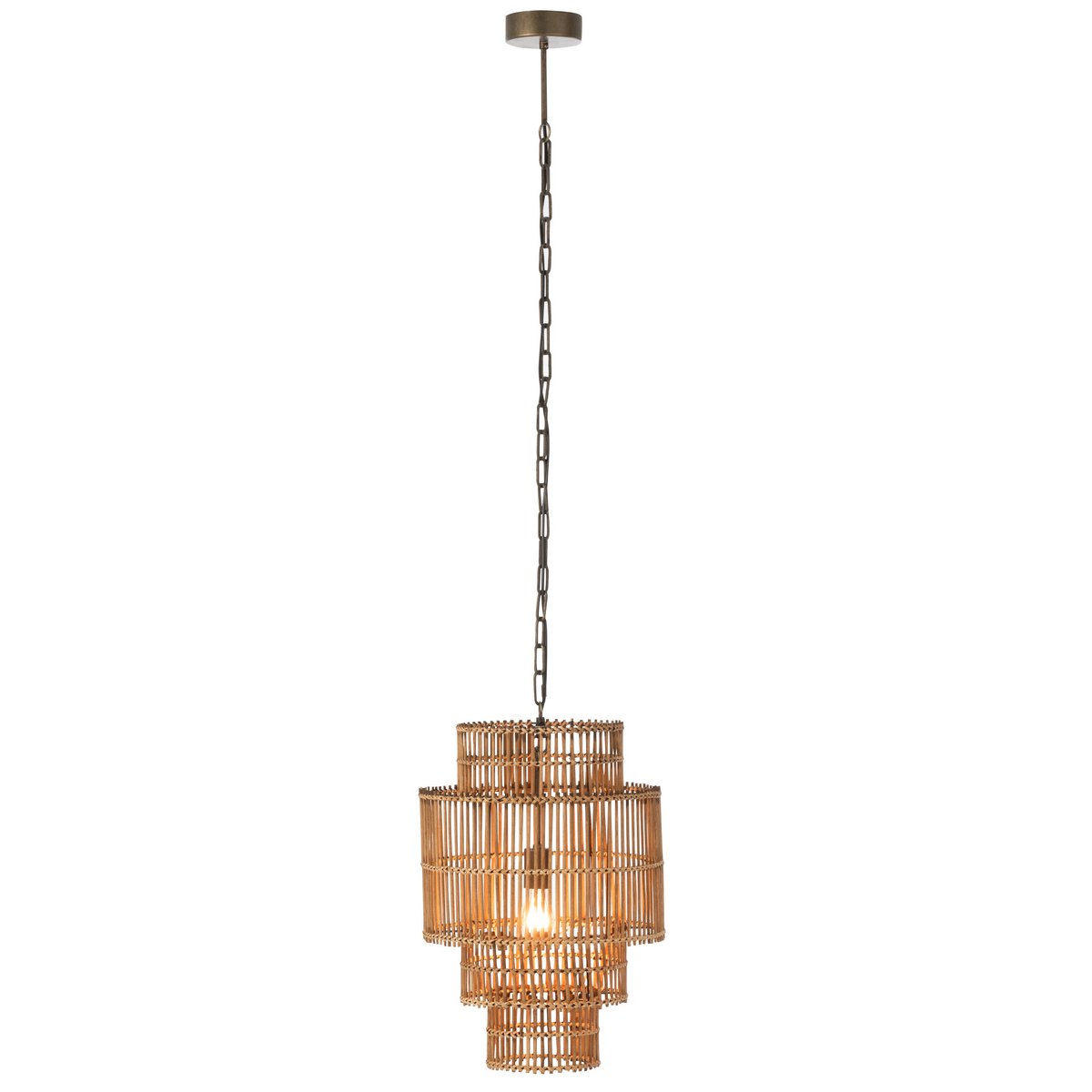 J-Line Hanglamp 4 Lagen Bamboe Naturel