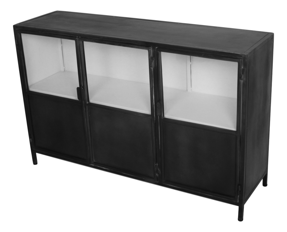 Dressoir Bronx - ijzer - donkergrijs/wit