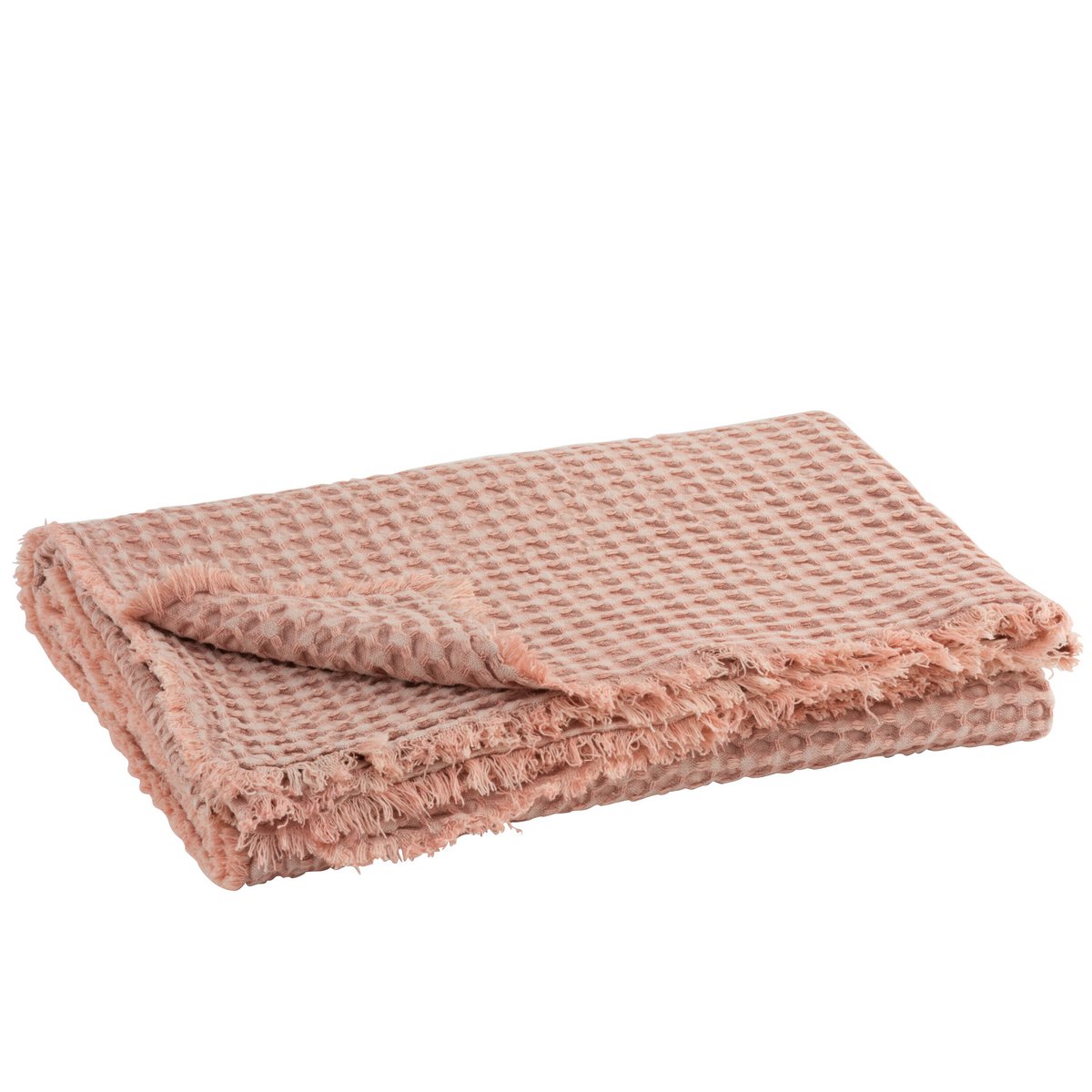 J-Line Plaid Wafelpatroon Katoen Lichtroze