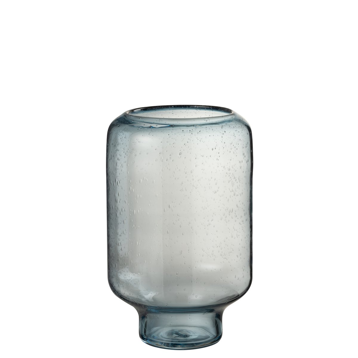 J-Line Vaas Nora Op Voet Rond Glas Lichtblauw Large - 36 cm hoog