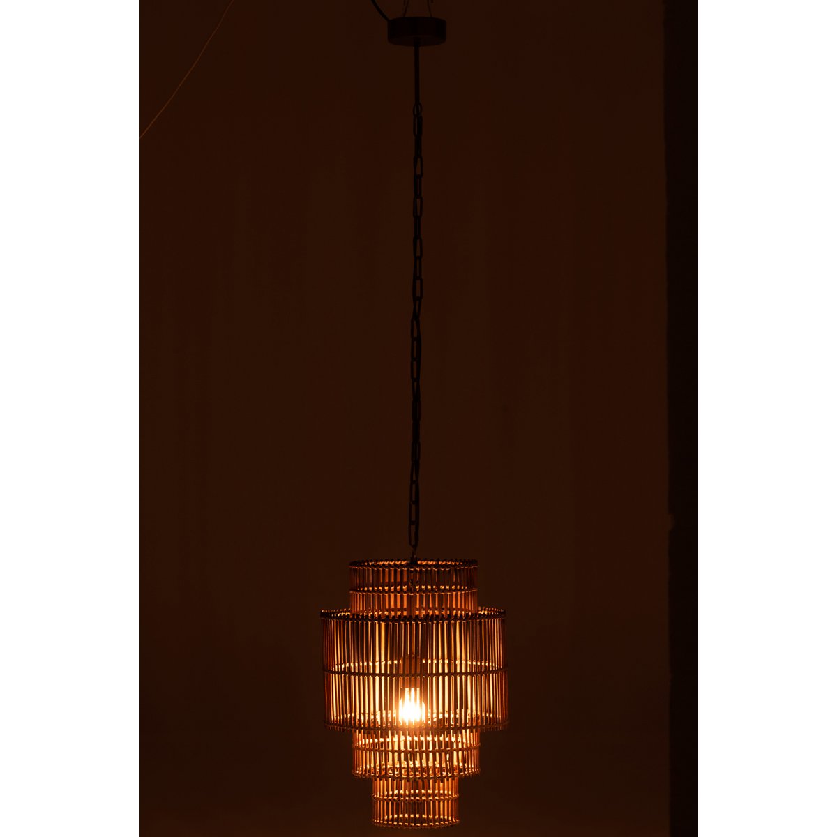 J-Line Hanglamp 4 Lagen Bamboe Naturel