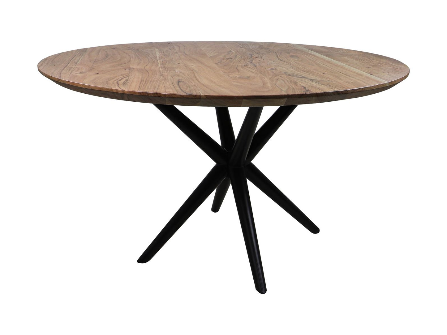 Ronde eettafel Zurich - ø130x75 - Naturel/zwart - Swiss edge - Acaciahout