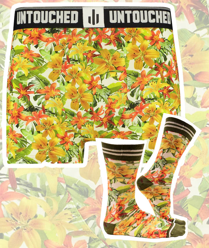 Sock My Feet Giftbox Heren My Tropical Flower Boxer + Sokken