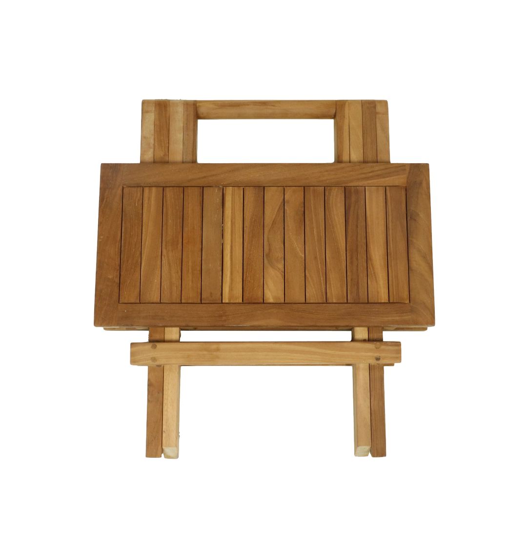 Uitklapbare picknick tafel - 50x50x50 - Naturel- Teak