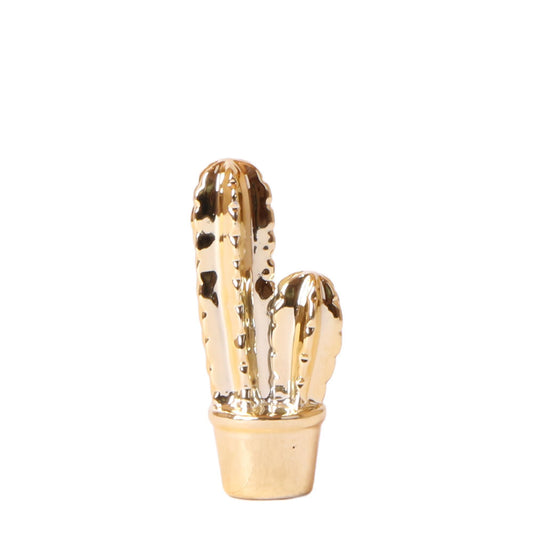 Kolibri Home | Ornament - Decoratie beeld Cactus - goud
