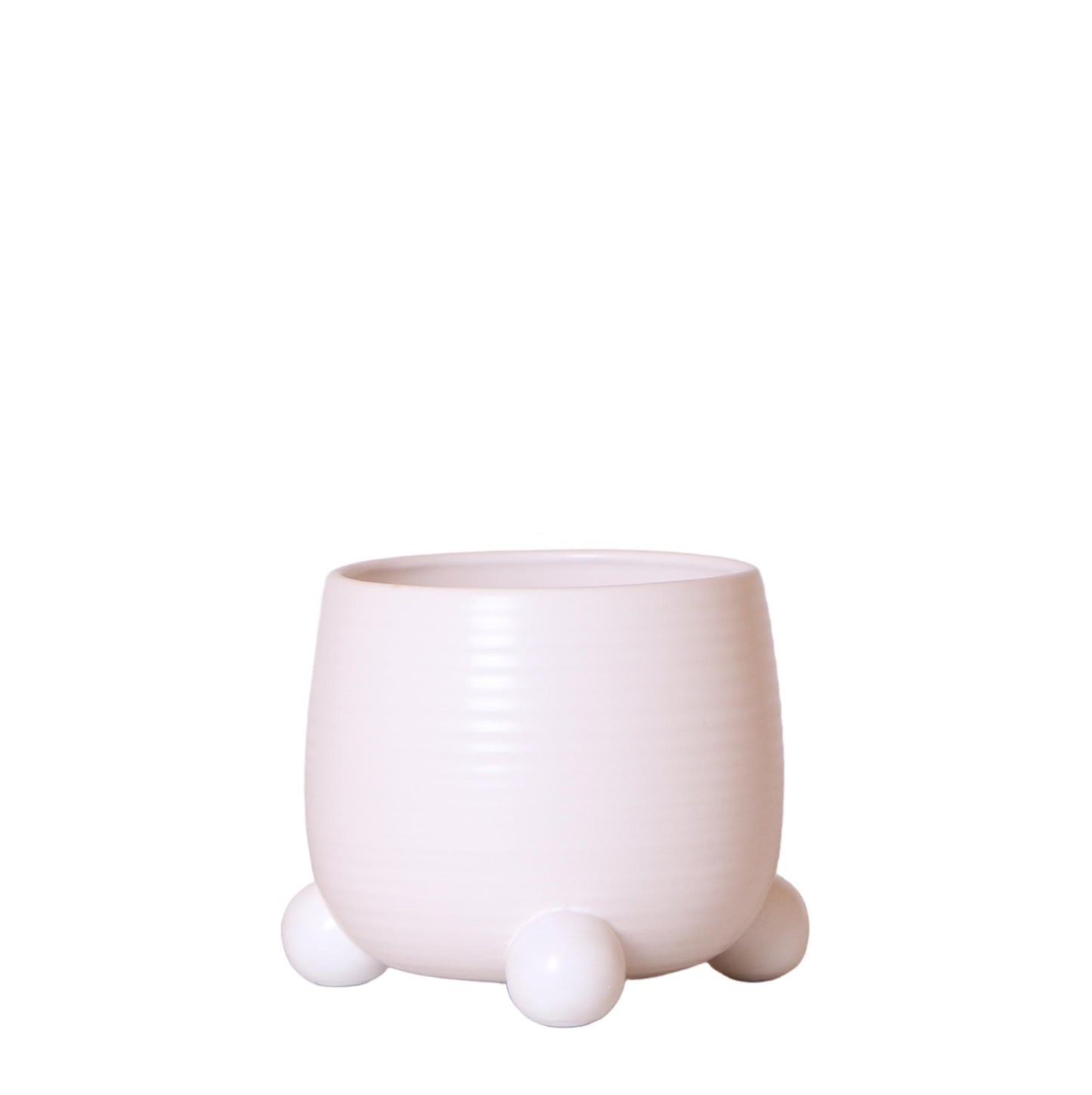 Kolibri Home | Rolling witte bloempot - witte keramieken sierpot Ø9cm