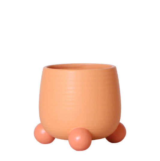 Kolibri Home | Rolling peach bloempot - Peach kleurige keramieken sierpot Ø9cm