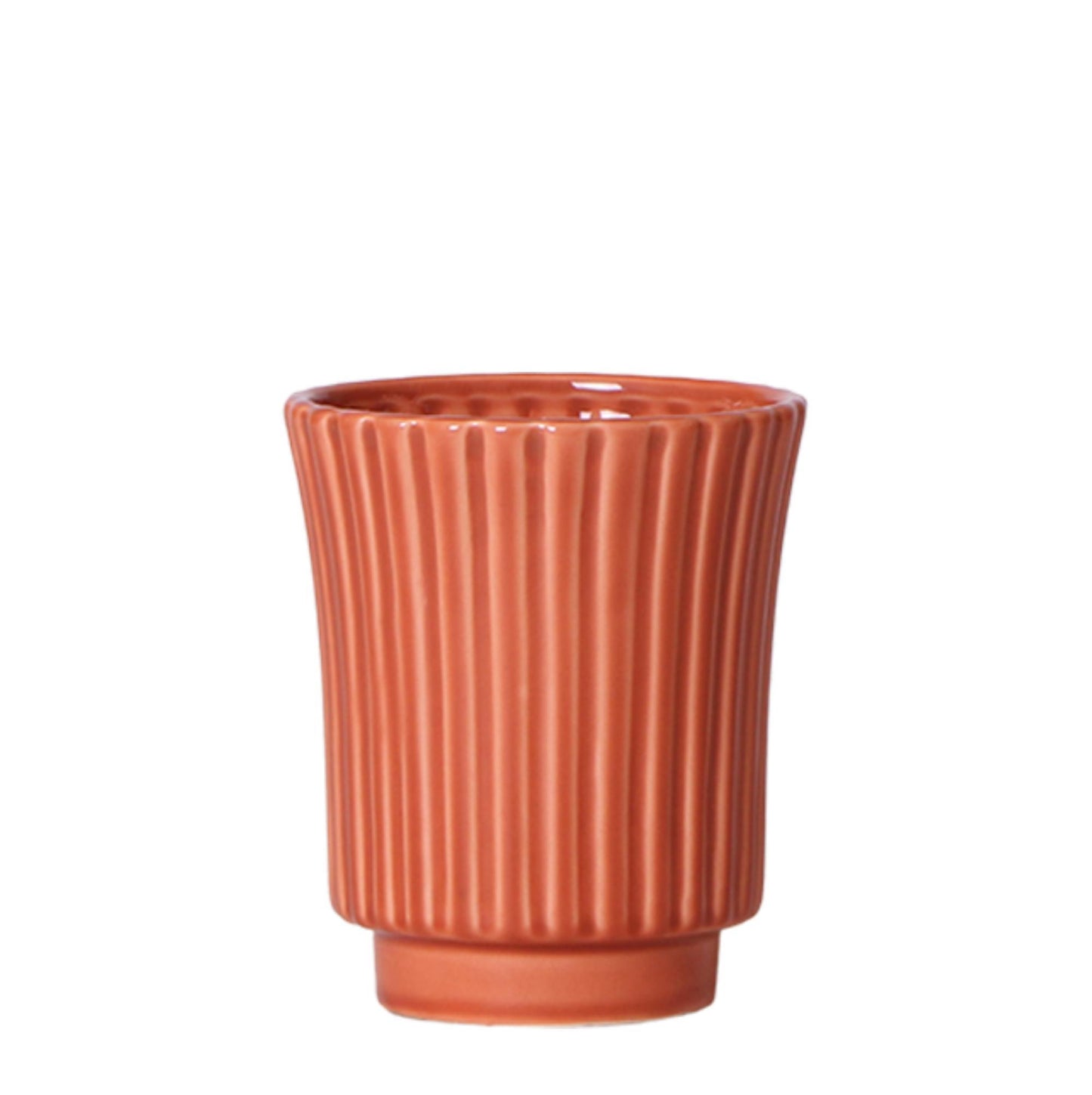 Kolibri Home | Retro terracotta bloempot - terracotta kleurige keramieken sierpot Ø9cm