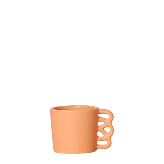 Kolibri Home | Happy Mug bloempot - peach kleurige keramieken sierpot Ø6cm