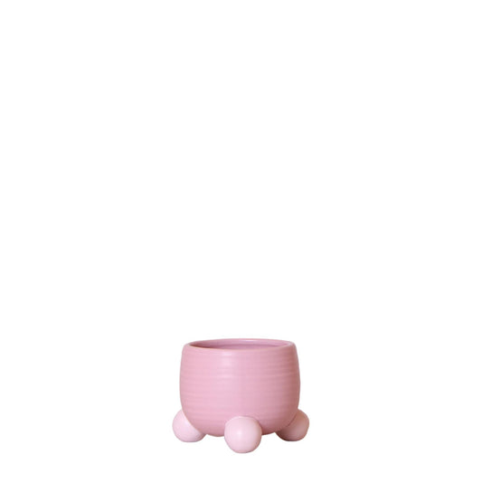 Kolibri Home | Rolling roze bloempot - roze keramieken sierpot Ø6cm