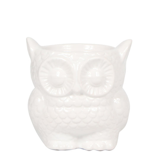 Kolibri Home | Owl bloempot - Witte keramieken sierpot - potmaat Ø9cm